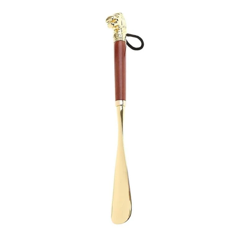 Fast Gold-Tone Lion Head Metal Shoehorn Unique