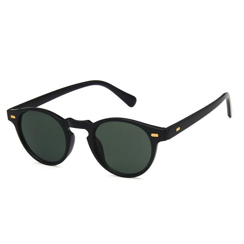 Flexible Gafas de sol negras redondas y minimalistas First-Class