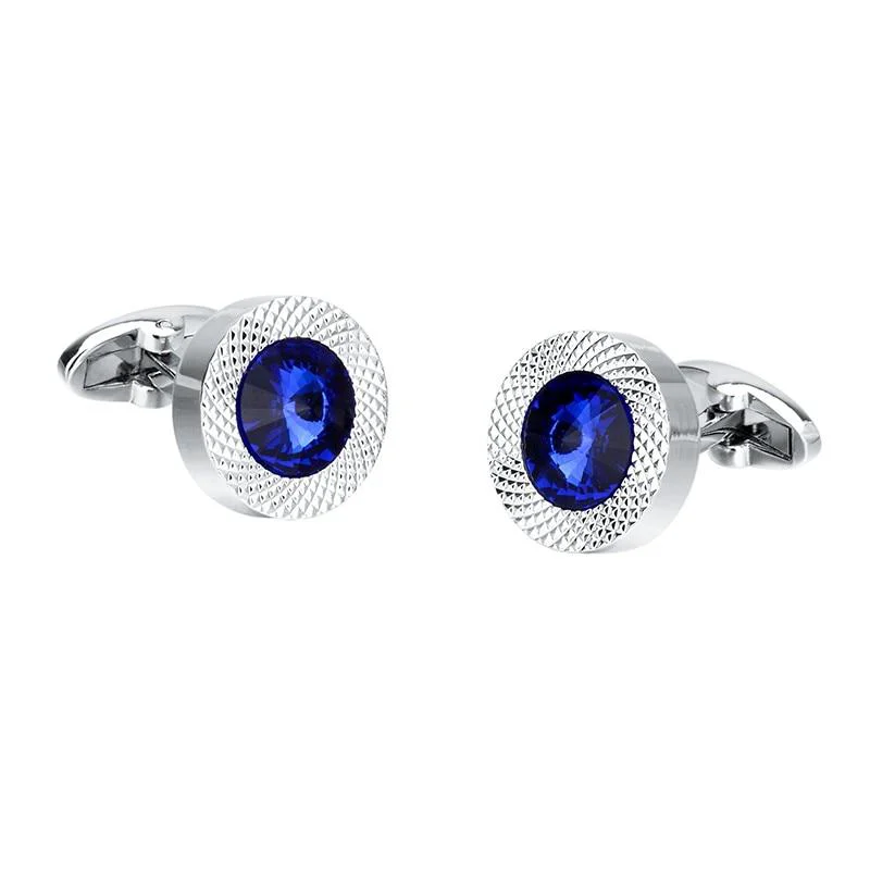 Refined Gemelos redondos de cristal azul Jacque Natural