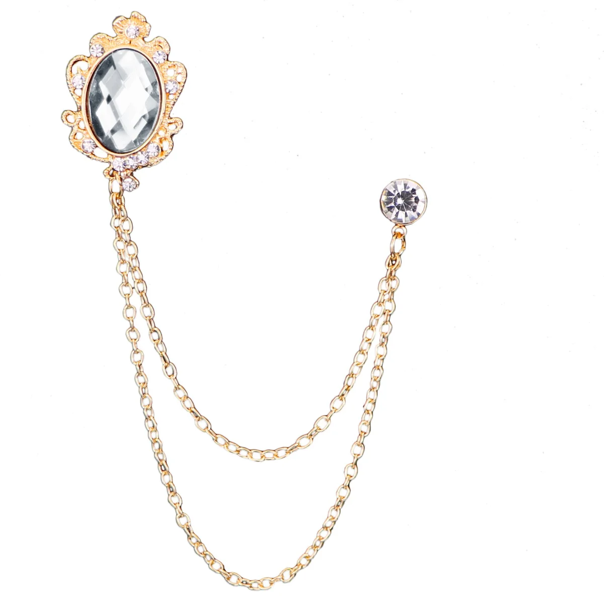 Detailed Broche con borla de cristal dorado Easy-to-Use