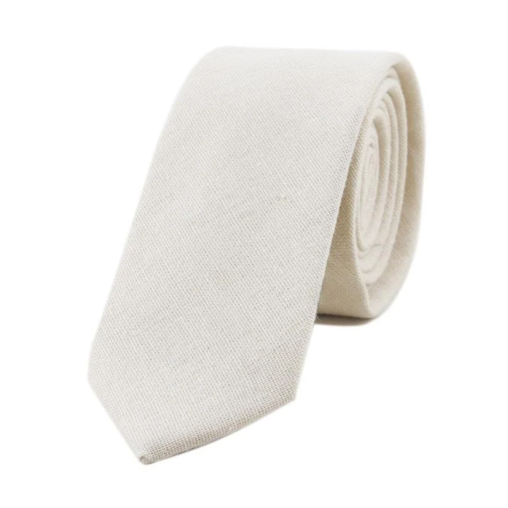 Organic Corbata Slim de lino liso texturizado Luxury