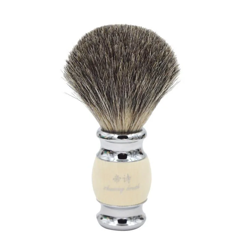 First-Class Vintage Brocha de afeitar de pelo de tejón puro High-Grade