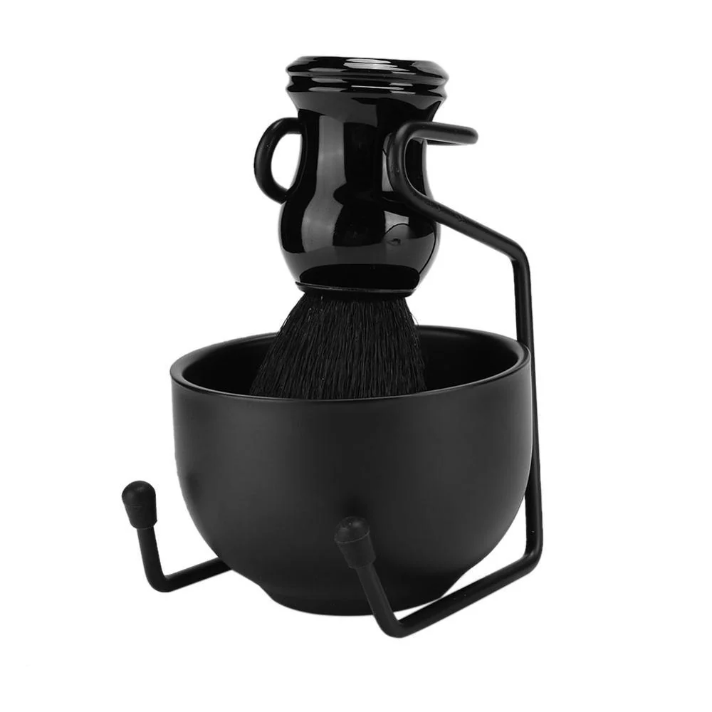 Prestigious Set Profesional de Afeitado Negro - Soporte Brocha Bol Professional