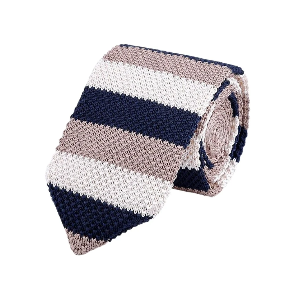 Expertly Made Striped Knitted Tie Traditional