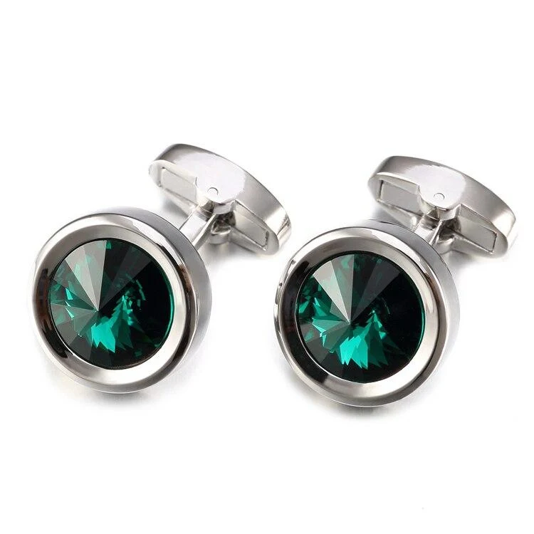 User-Friendly Tormund Crystal Round Cufflinks Selected