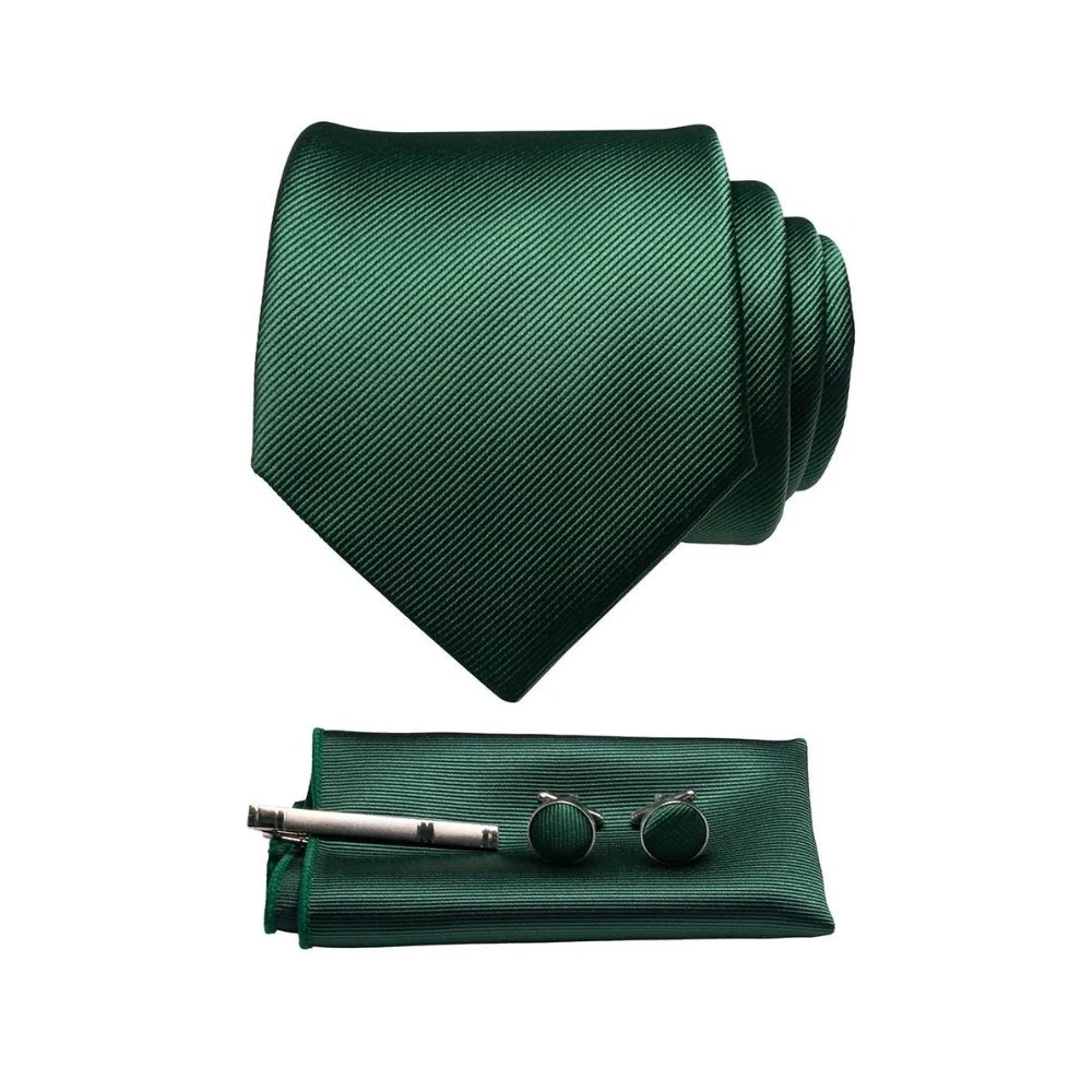 Premium Material Juego de corbatas de sarga de seda lisa Clean