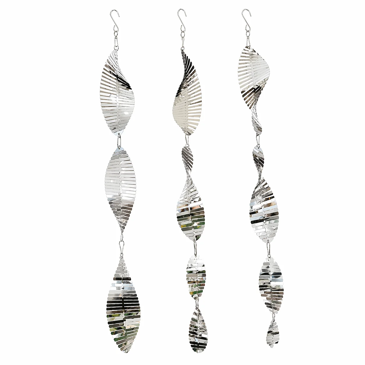 Exceptional Mirrored Fishbone Wind Spinner Set-304 Stainless Steel Outdoor Hanging Decor Long-Lasting