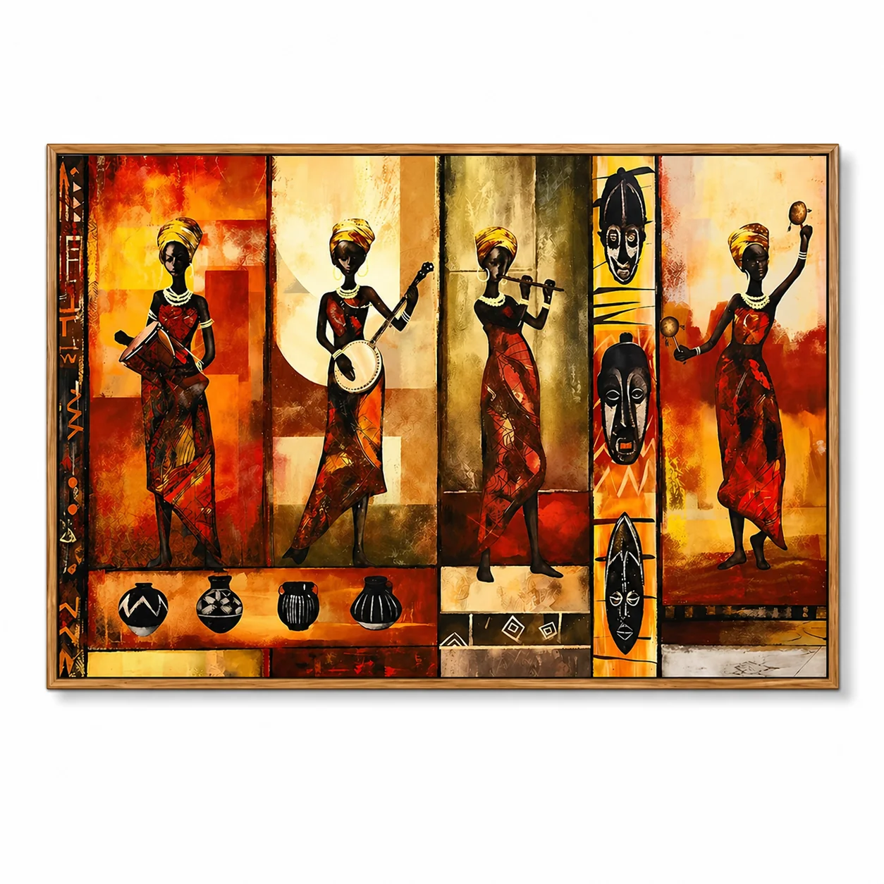 Optimized Savanna Rhythm Canvas Wall Art 40x60 cm 15.75x23.62 in - Gallery-Wrapped Casual