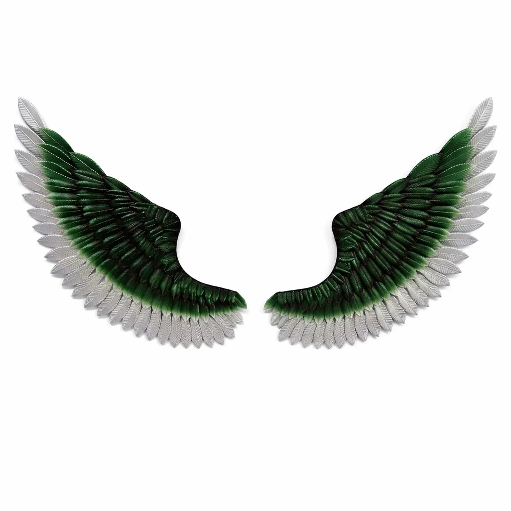 User-Friendly Large Metal Angel Wings Wall Decor Set of 2 - 3D Feather Wall Art Superior