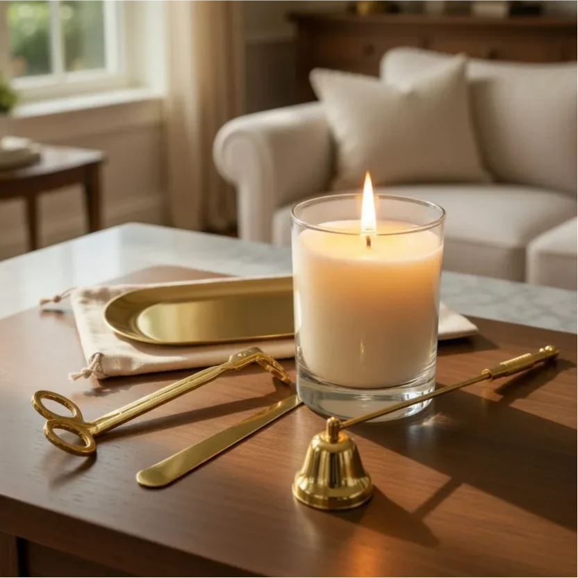 Quality Stainless Steel Candle Care Tool Set Tray Included Versatile