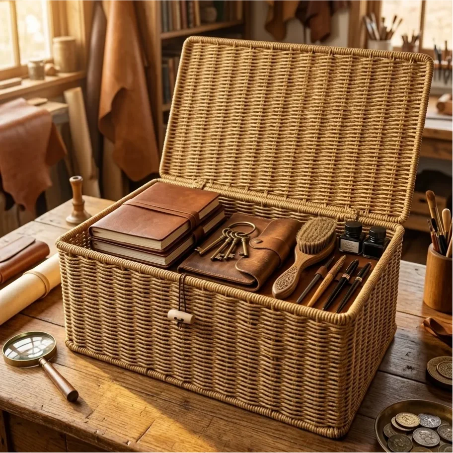 Sophisticated Wood-Toggle Lidded Storage Box Smooth