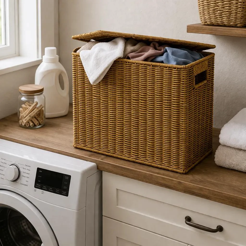 Fine A Clean Lidded Look for Shelves-Rattan Style Closet-Friendly Proportions Minimalist