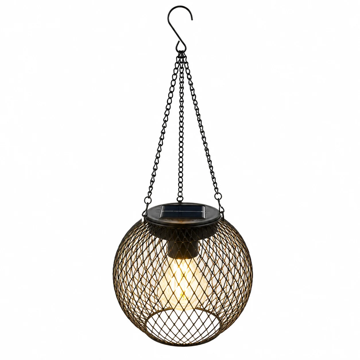 Selected Solar Mesh Globe Hanging Lantern-Metal Lattice Outdoor Lantern LED Included Next-Generation