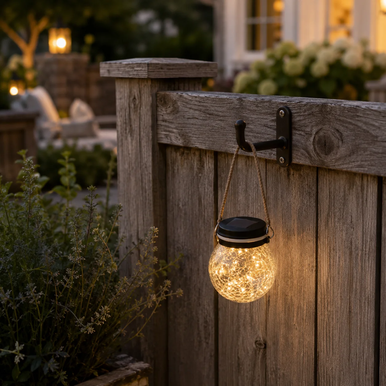 Certified Solar Crackle Glass Hanging Bulb-Warm Decorative Outdoor Lantern Proven