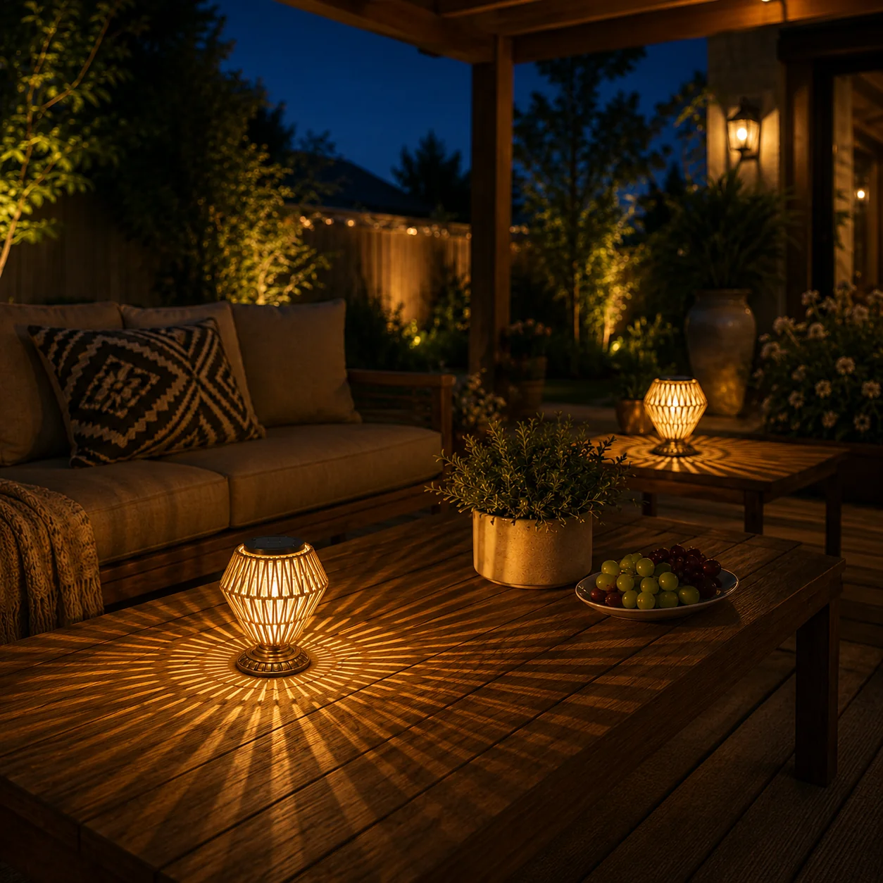 Healthy Shadow-Weave Solar Table Lantern 3000K First-Class