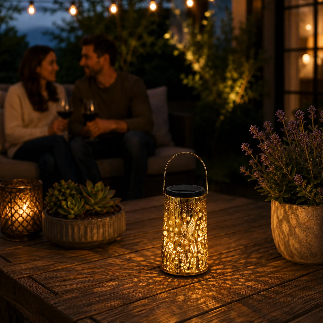 Classic Solar Shadow-Pattern Lantern Elegant