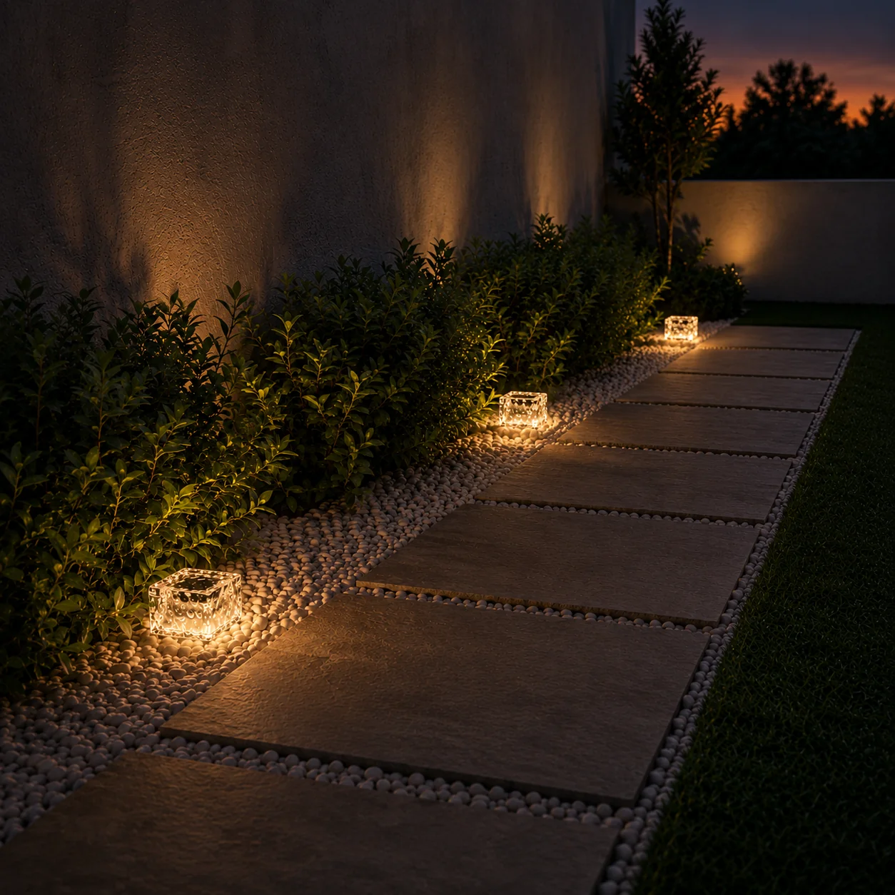 Trendy Solar Glass Brick Light-Warm Glow Accent Smart