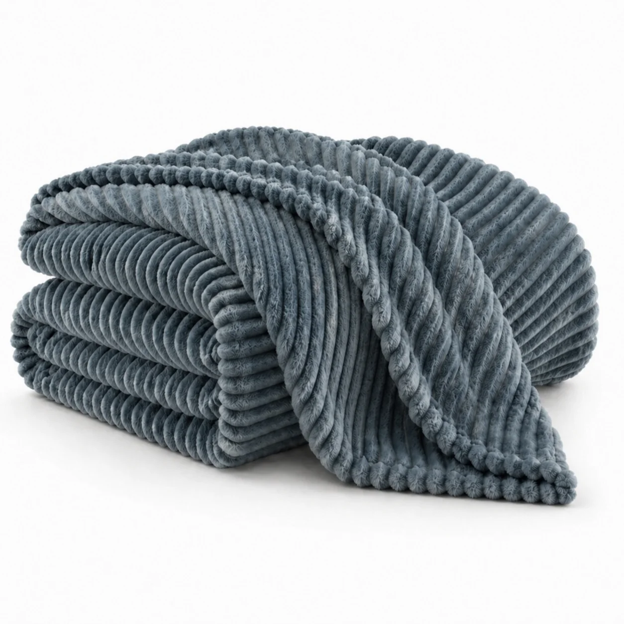 Safe Ribbed Microplush Throw Blanket-59in x 79in Environmentally Friendly