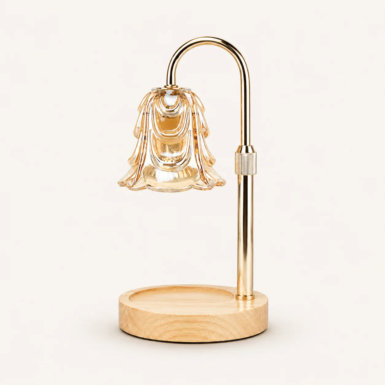 Genuine Adjustable-Height Petal Glass Candle Warmer with Timer Dimming Versatile