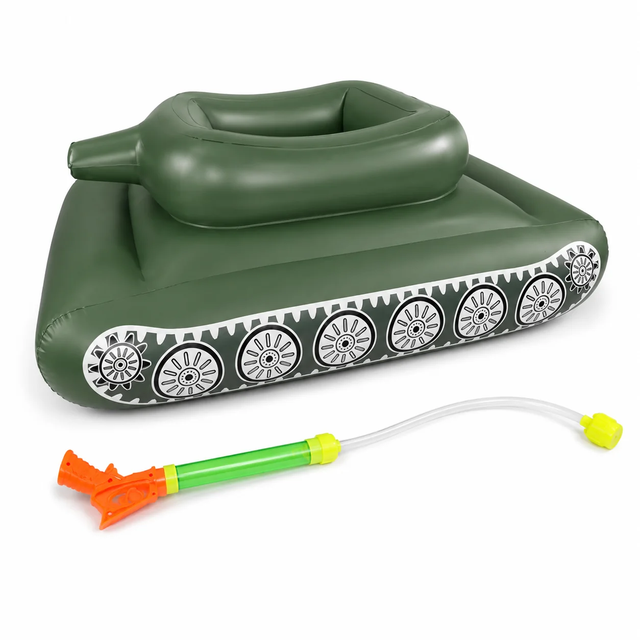 Specialty 160cm Inflatable Tank Pool Float with Continuous-Fill Water Blaster Organic
