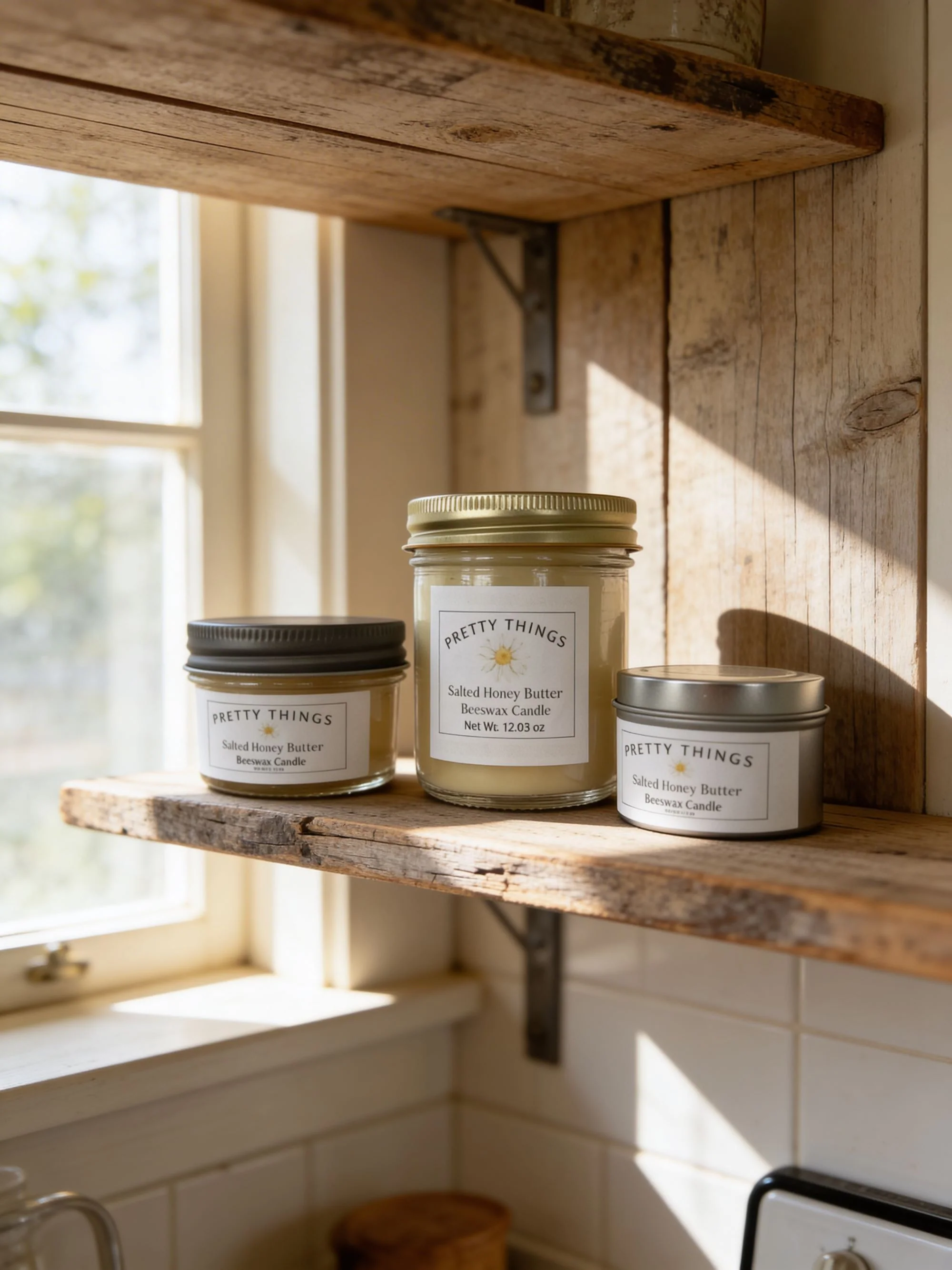 Sophisticated Salted Honey Butter Candle Reusable