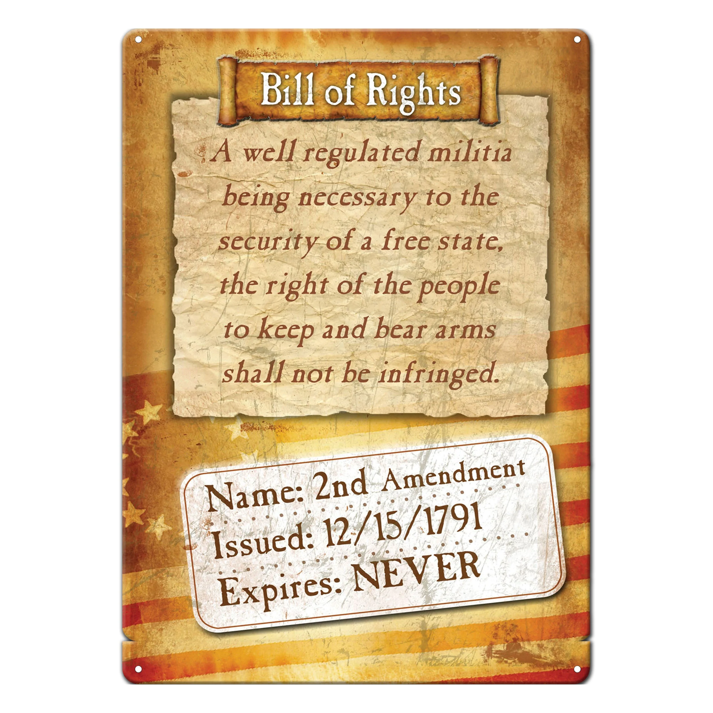 Powerful Tin Sign 12in x 17in-Bill of Rights High-Performance