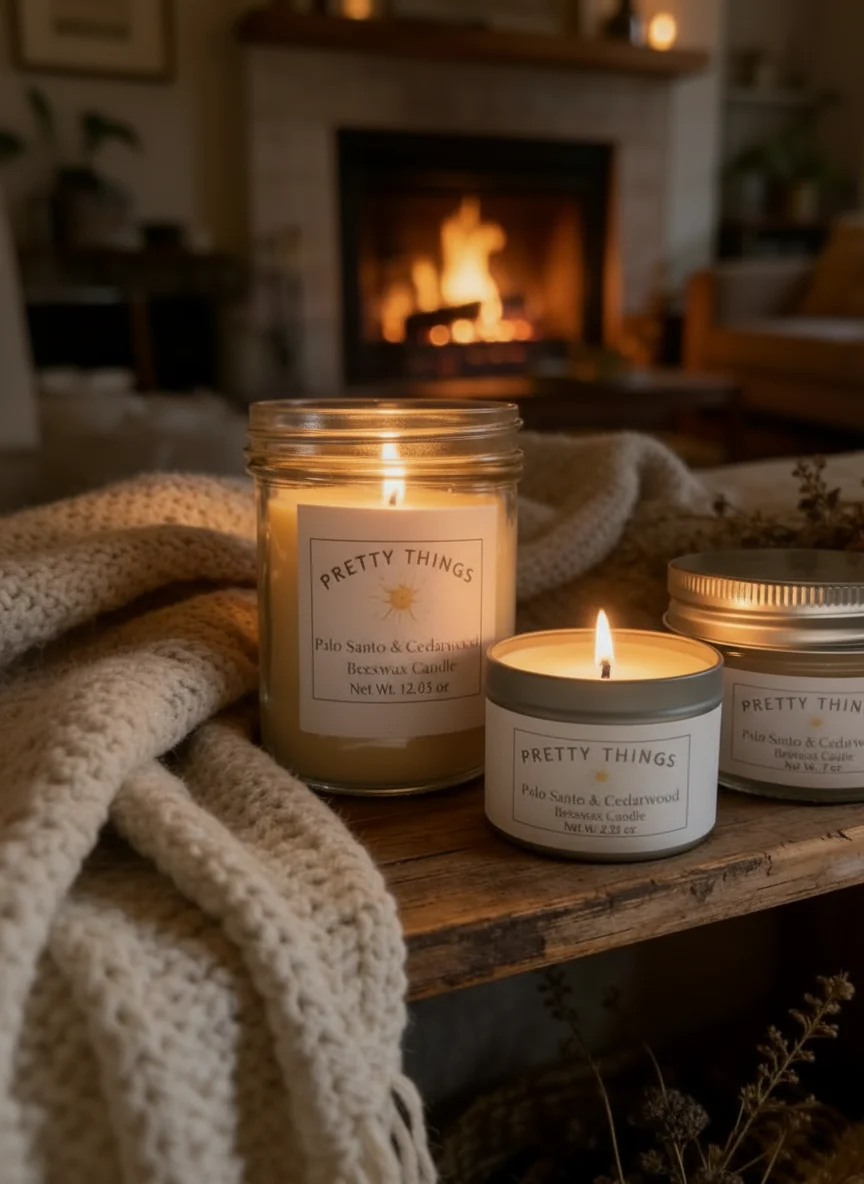 Sophisticated Palo Santo Cedarwood Essential Oil Candle Functional