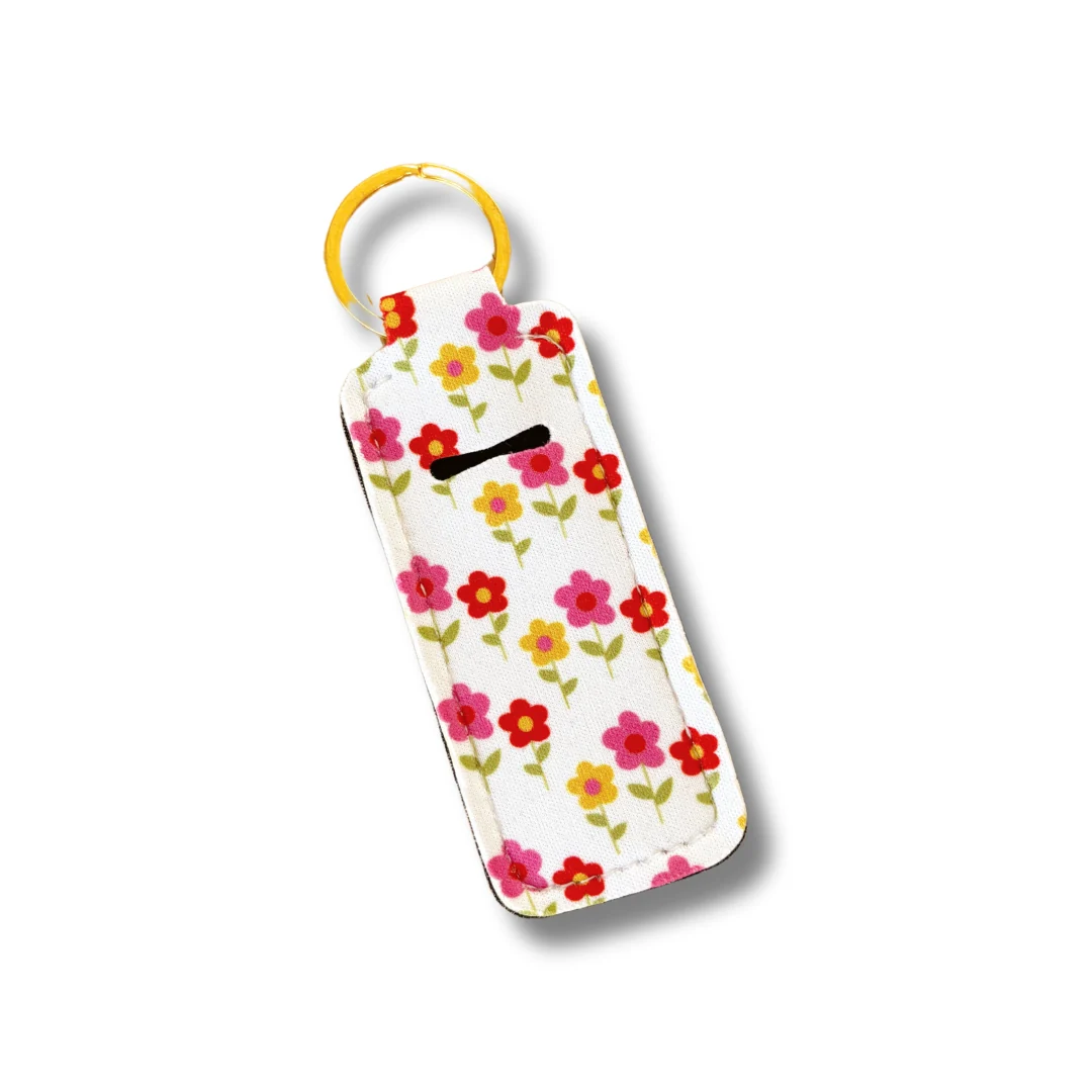 Premium Lip Balm Keychain Holder - Mod Floral Exclusive
