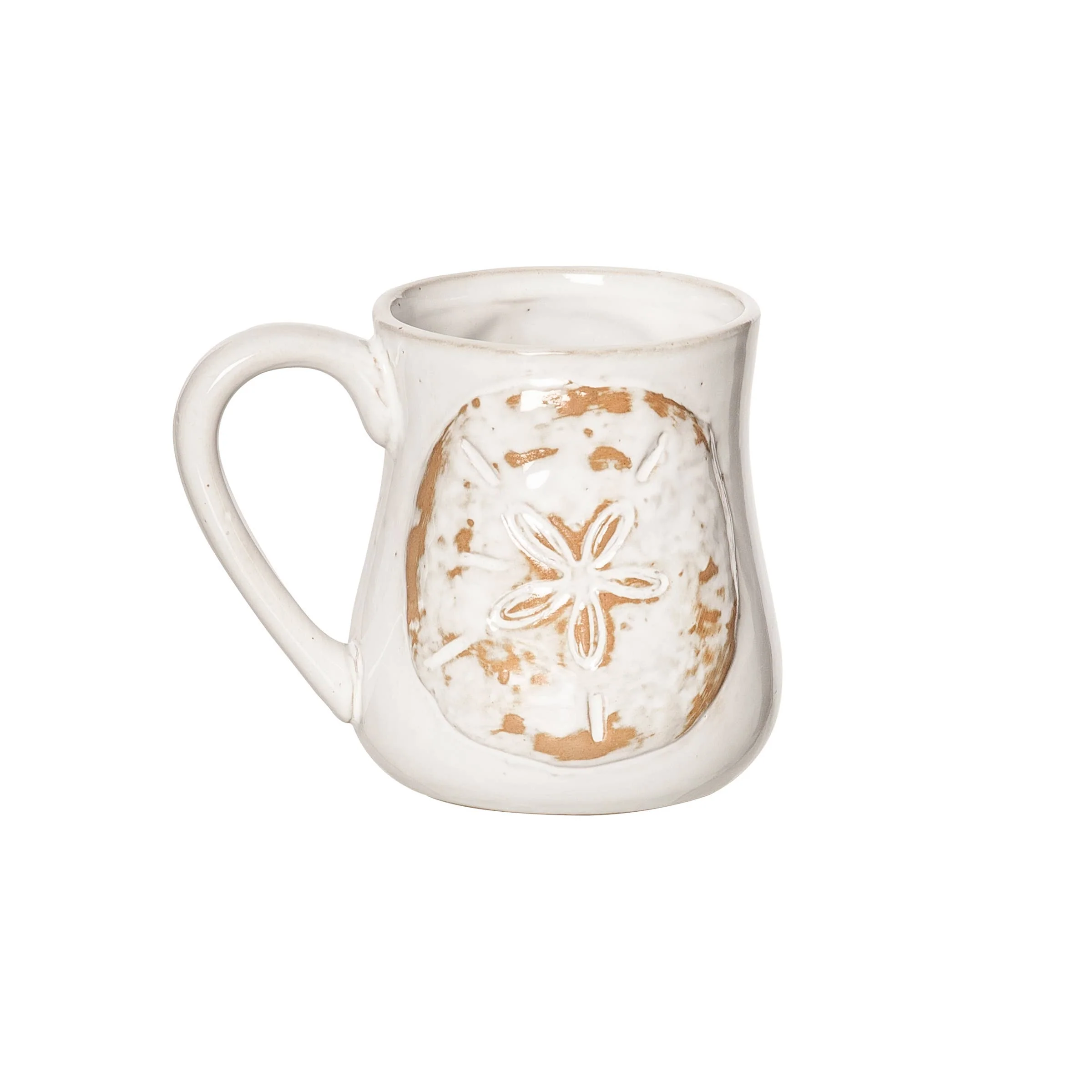 Quality Coastal Vibes - White Porcelain Sand Dollar Mug Solid