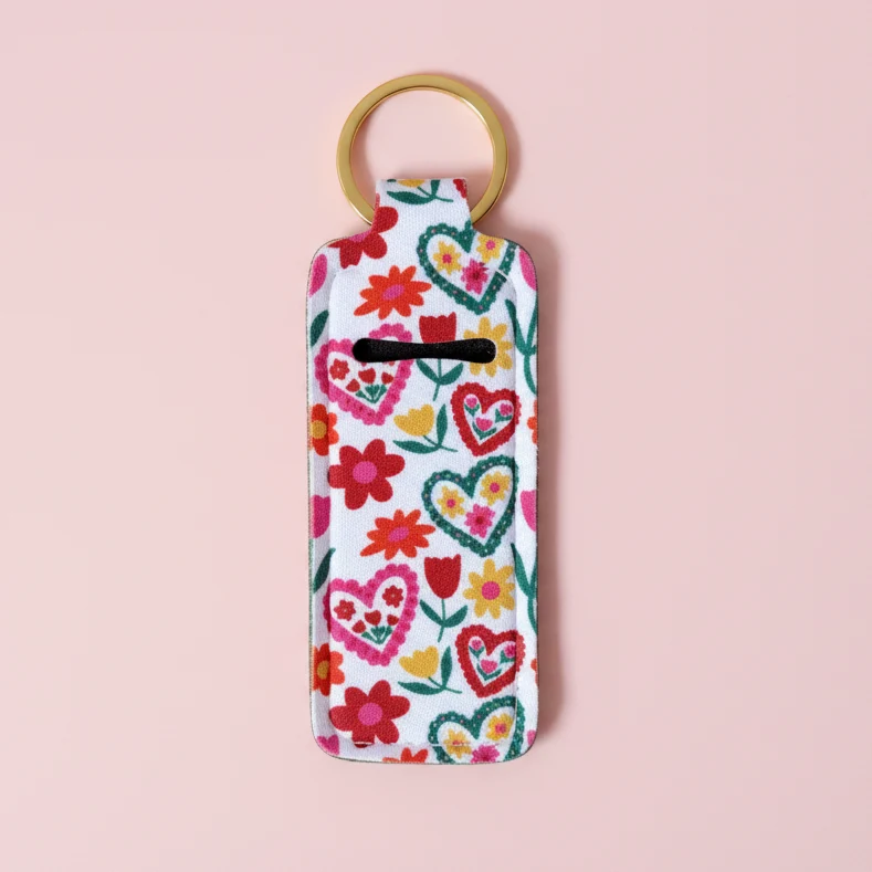 Pure Lip Balm Keychain Holder - Floral Love Environmentally Friendly