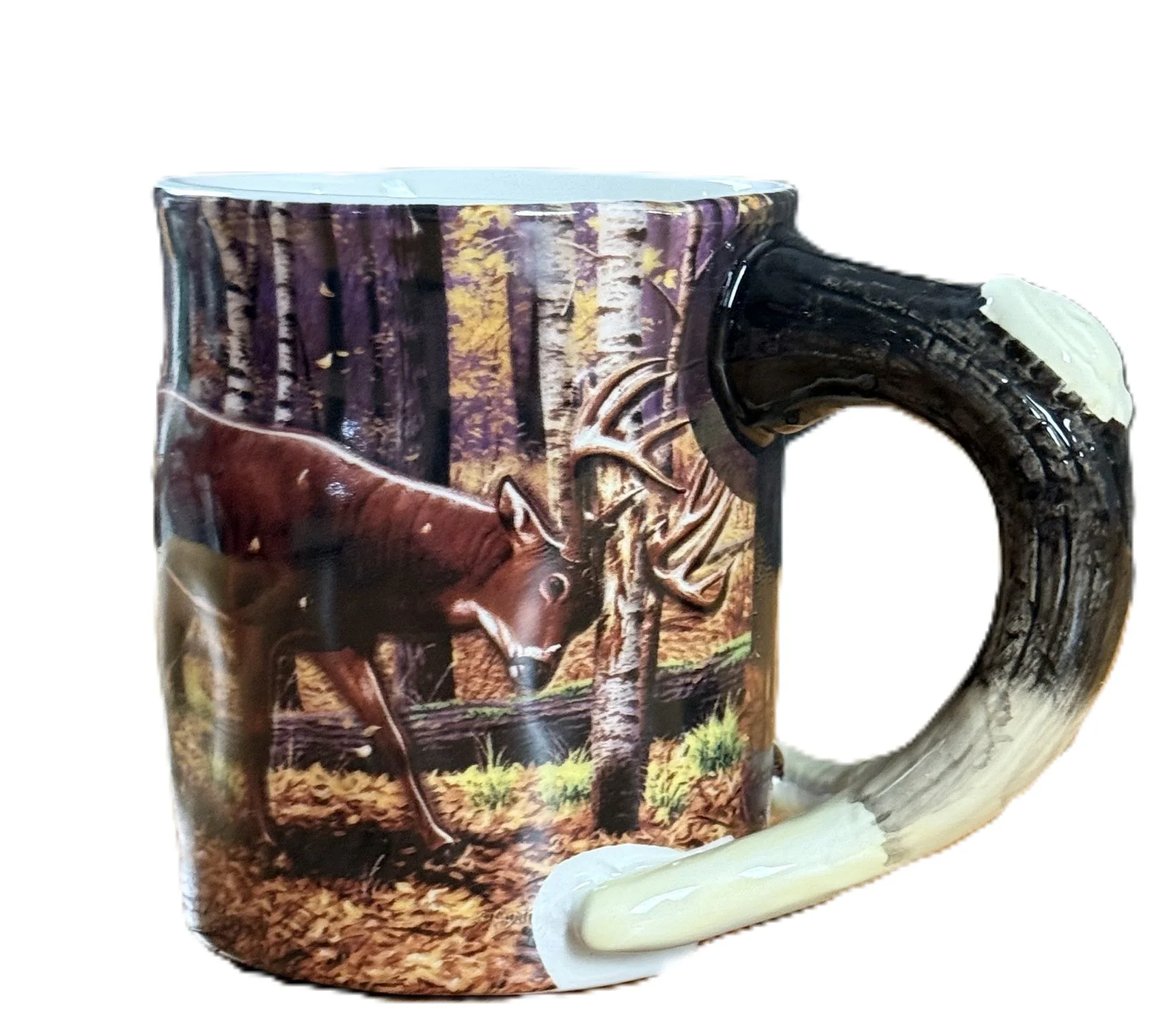 Long-Lasting Ceramic Mug 3D 15oz-Deer Scene Excellent