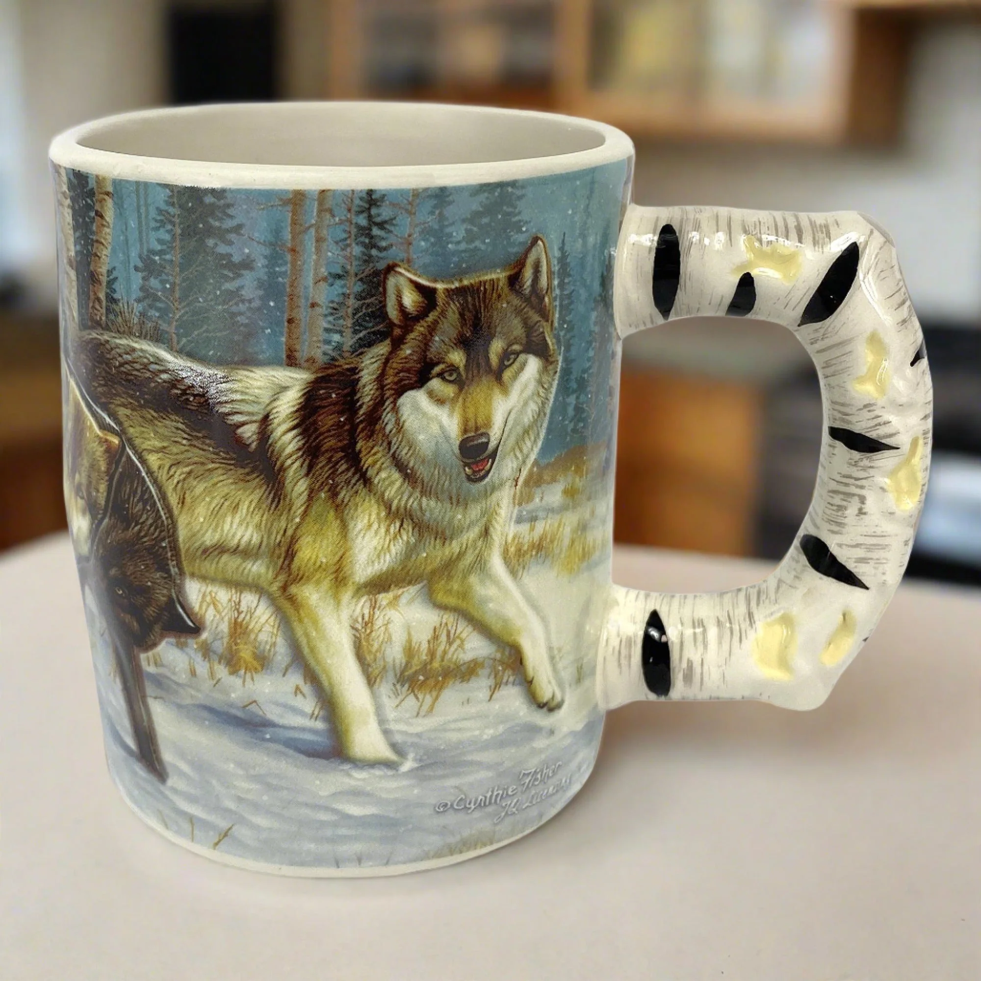 First-Class Ceramic Mug 3D 15oz-Wolf Scene Selected