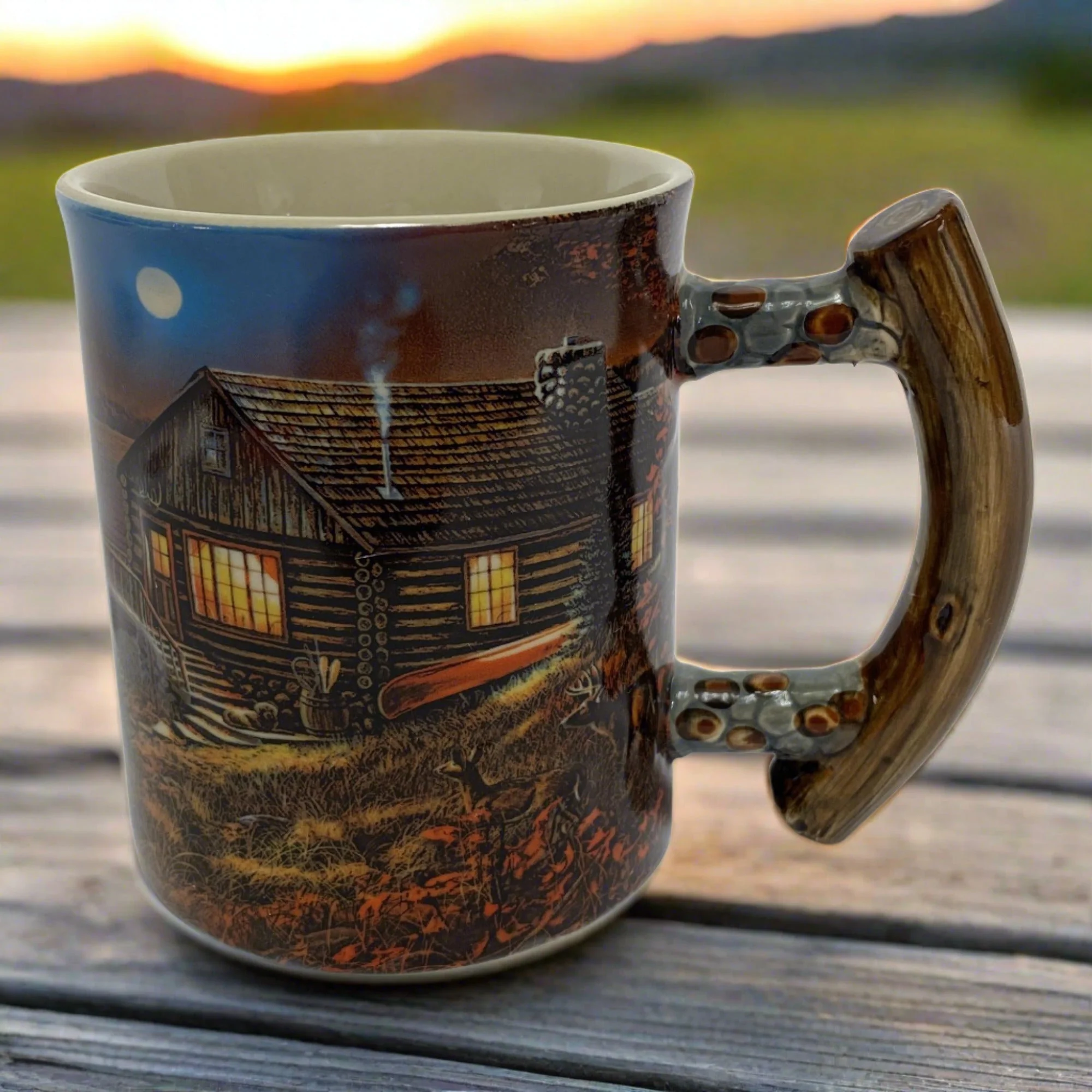 Durable Ceramic Mug 3D 15oz-Cabin Scene Expertly Made