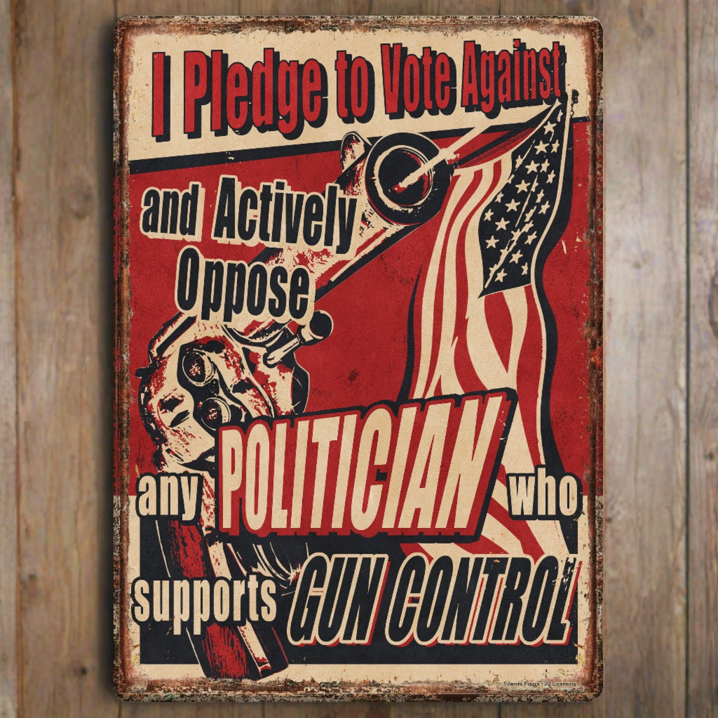 Smooth Tin Sign 12in x 17in-Vote Politician Consistent
