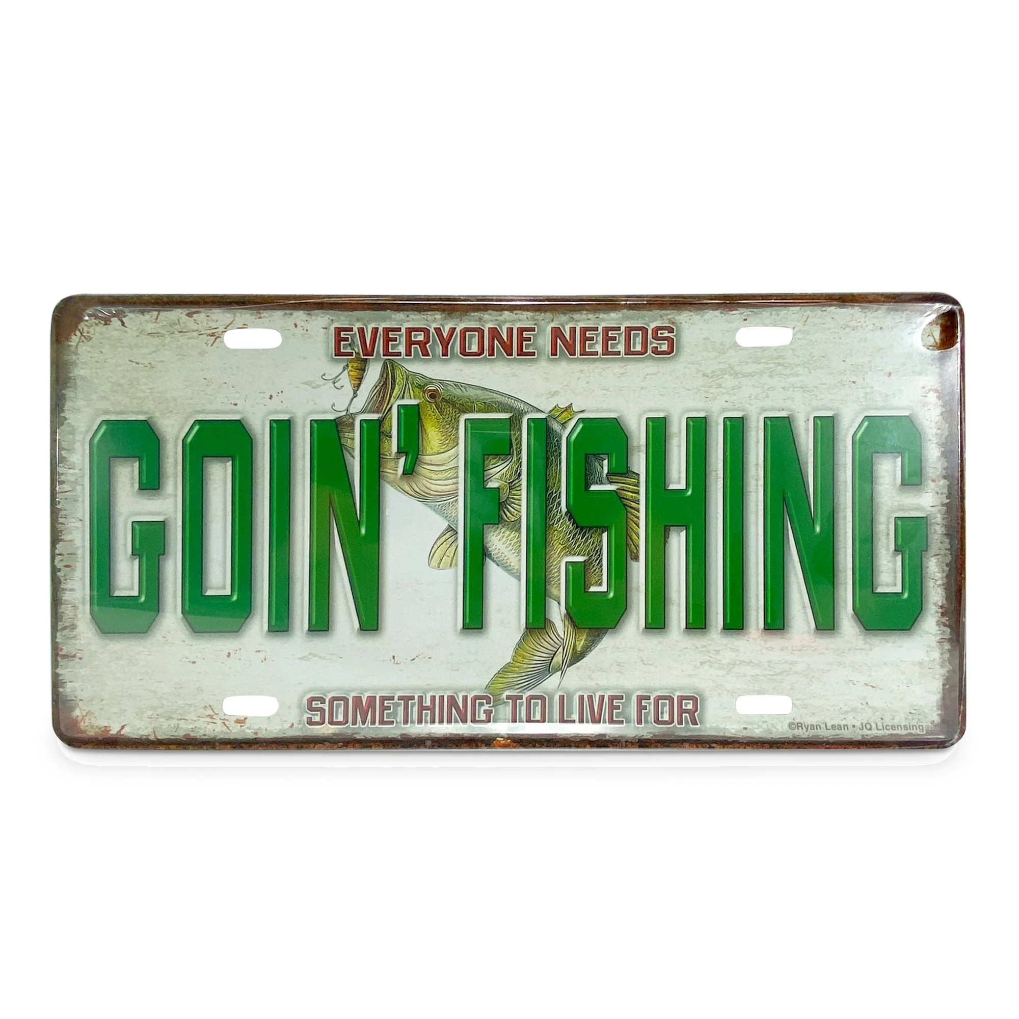 Environmentally Friendly Vanity License Plate 12in x 6in-Goin' Fishing High-Quality