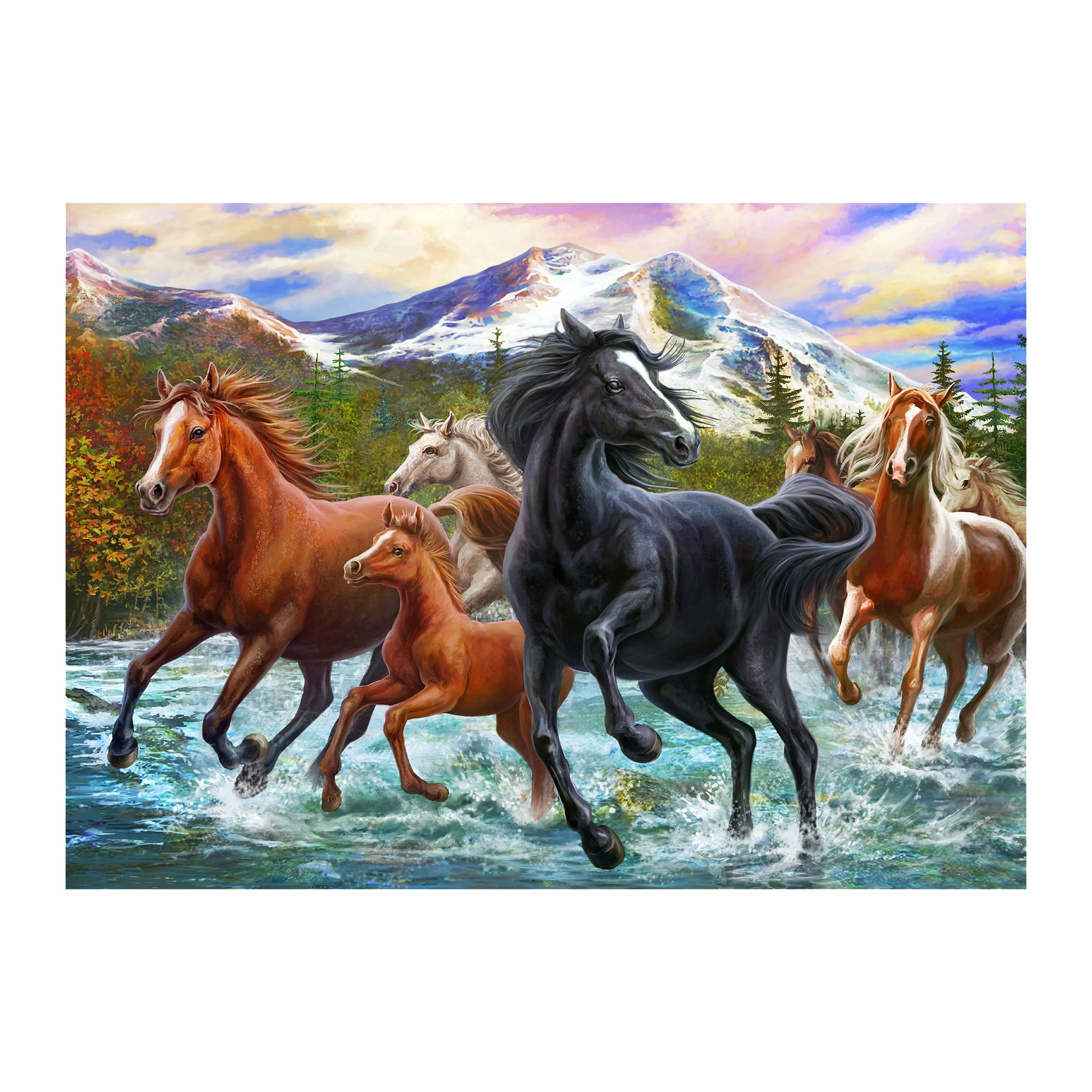 Premium Puzzle in Tin 1000-Piece-Black Stallion Friends Original Design