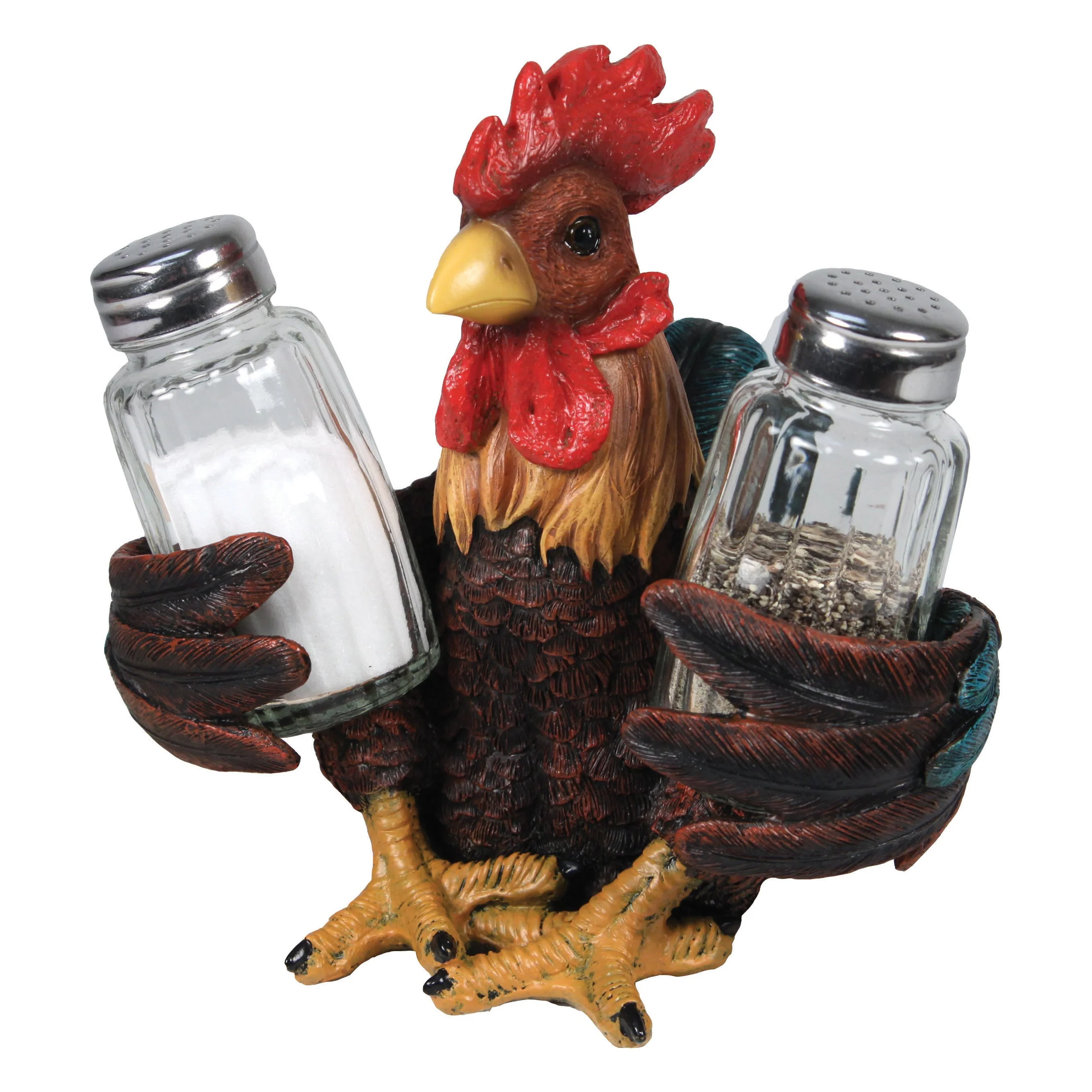 Durable Salt and Pepper Shakers-Rooster Green