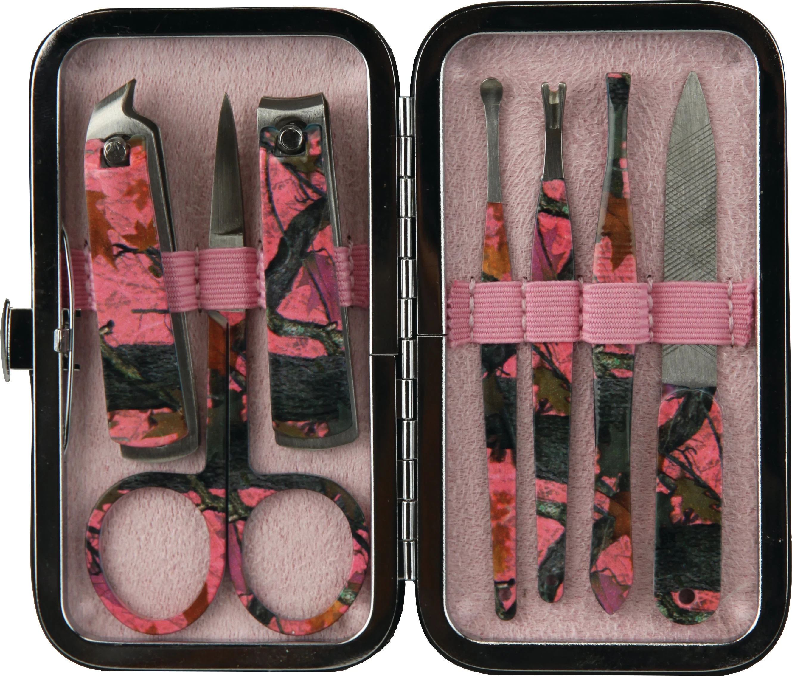High-End Manicure Set 7-Piece-Womans Pink Camo Lightweight
