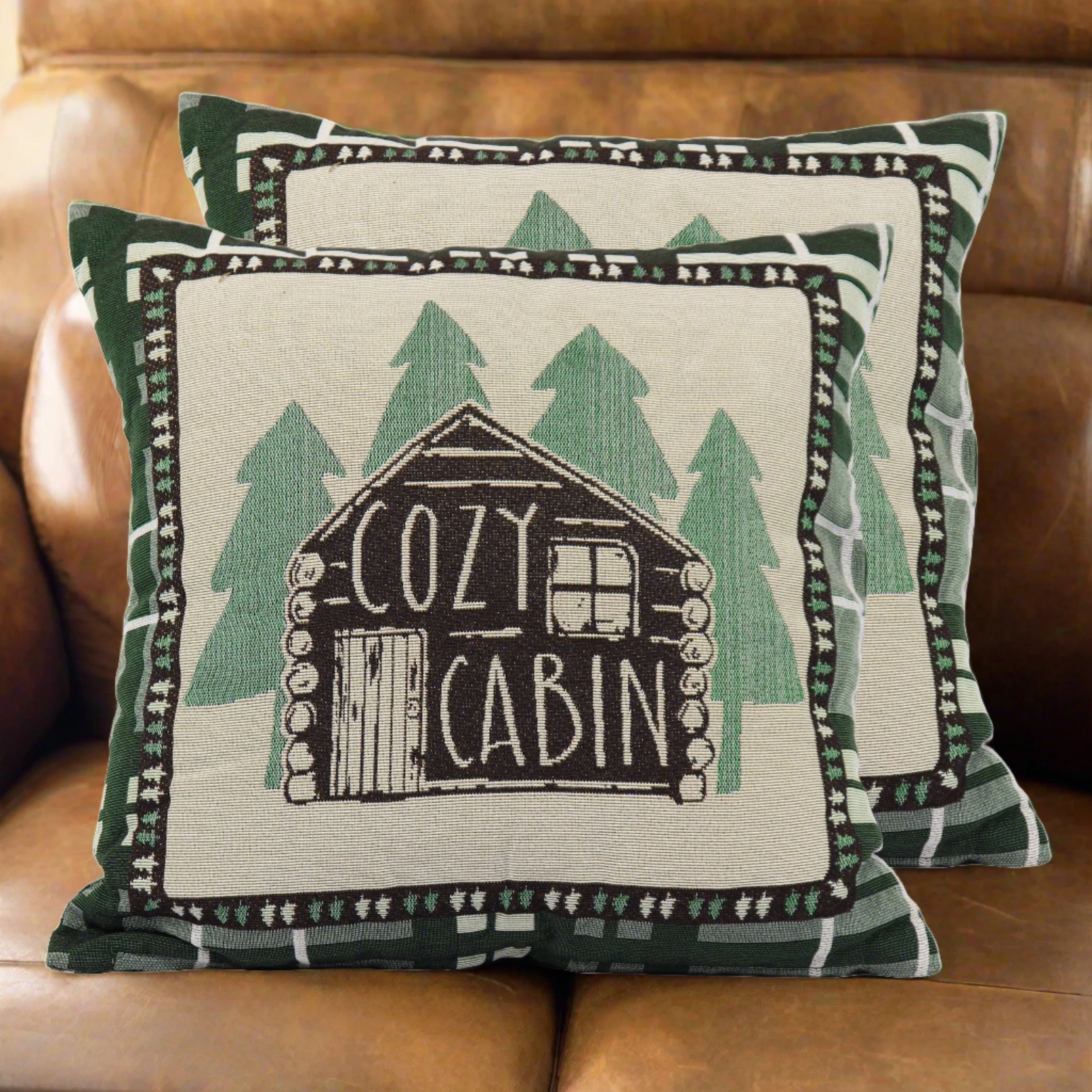 Carefully Designed Tapestry Pillow 18in 2pk-Cabin Eco-Friendly