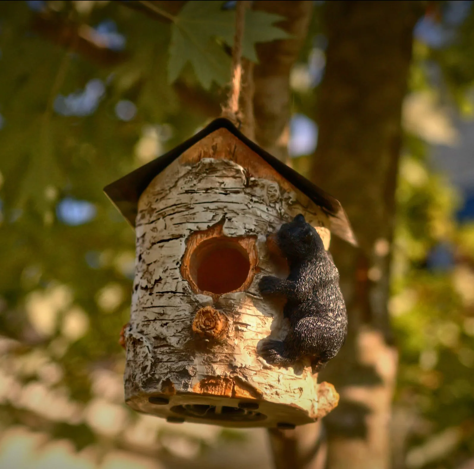 Trusted Birdhouse-Birch Tree and Bear Original