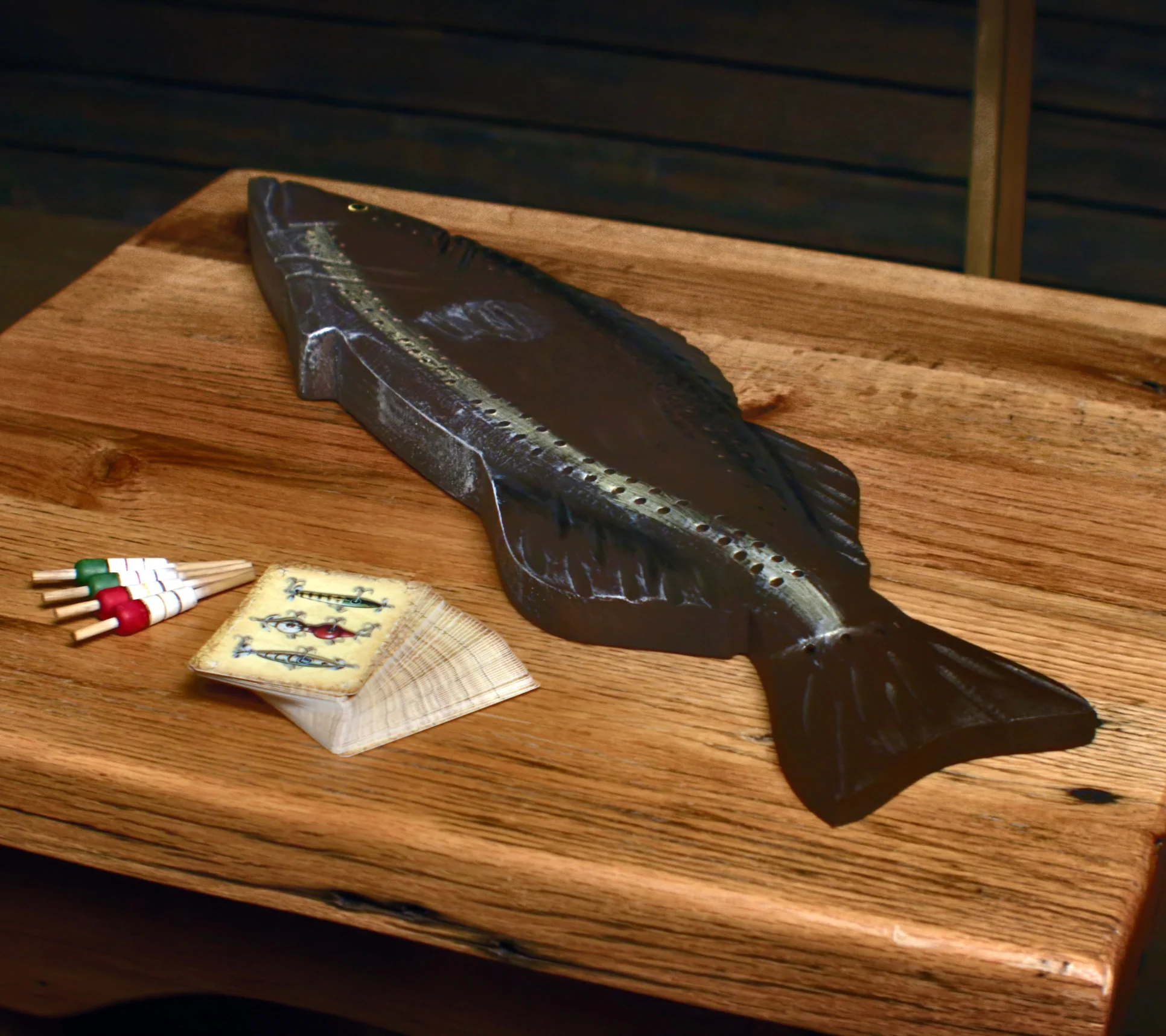 Sophisticated Cribbage Board-Fish Natural