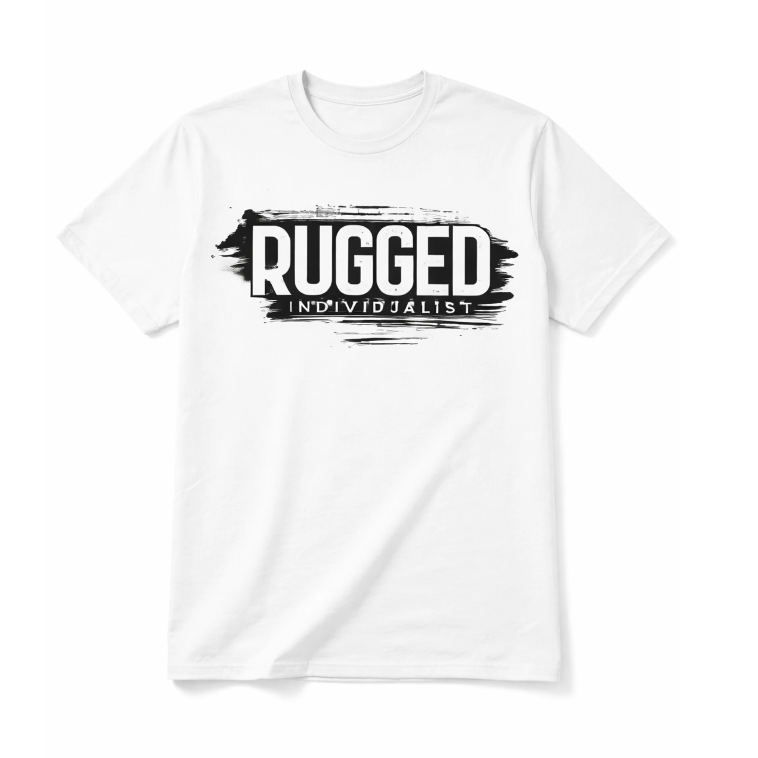 Minimalist T-Shirt - Rugged Individualist Essential Tee – White with Black Print Responsible