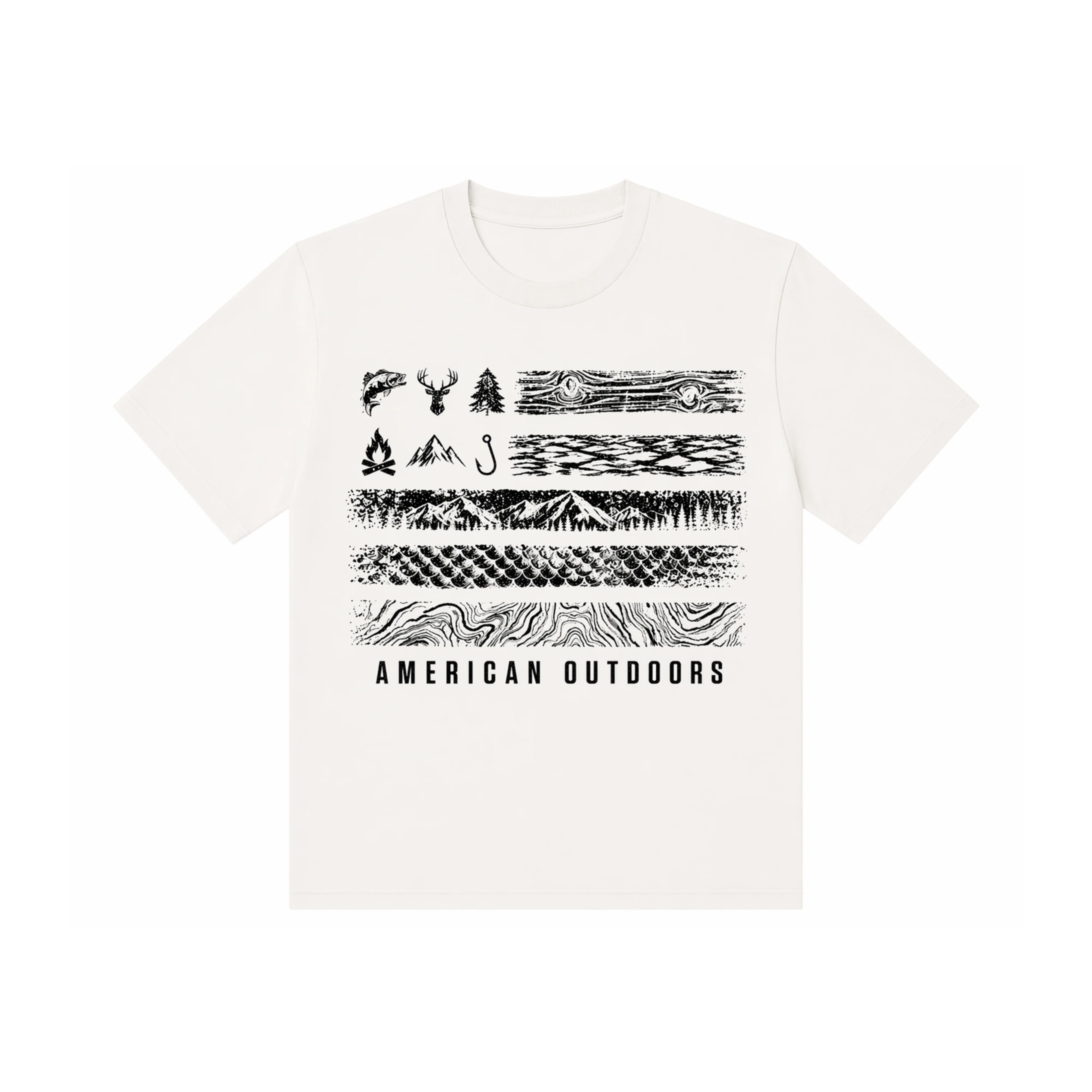 Smooth T-Shirt - Patriotic - Nature USA Flag Fine Crafted