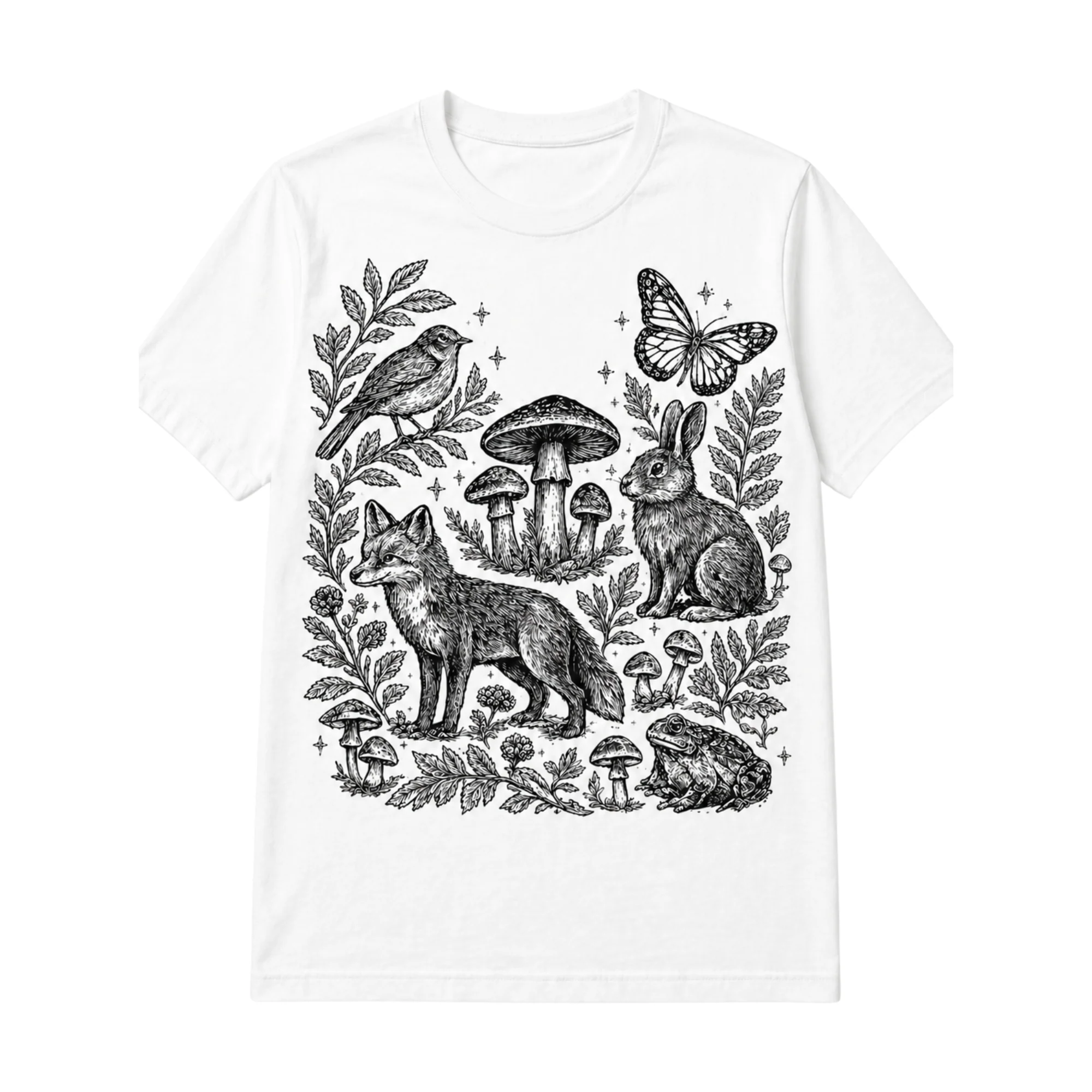 Premium T-Shirt - Nature Eco - Pattern Mushroom Environmentally Friendly