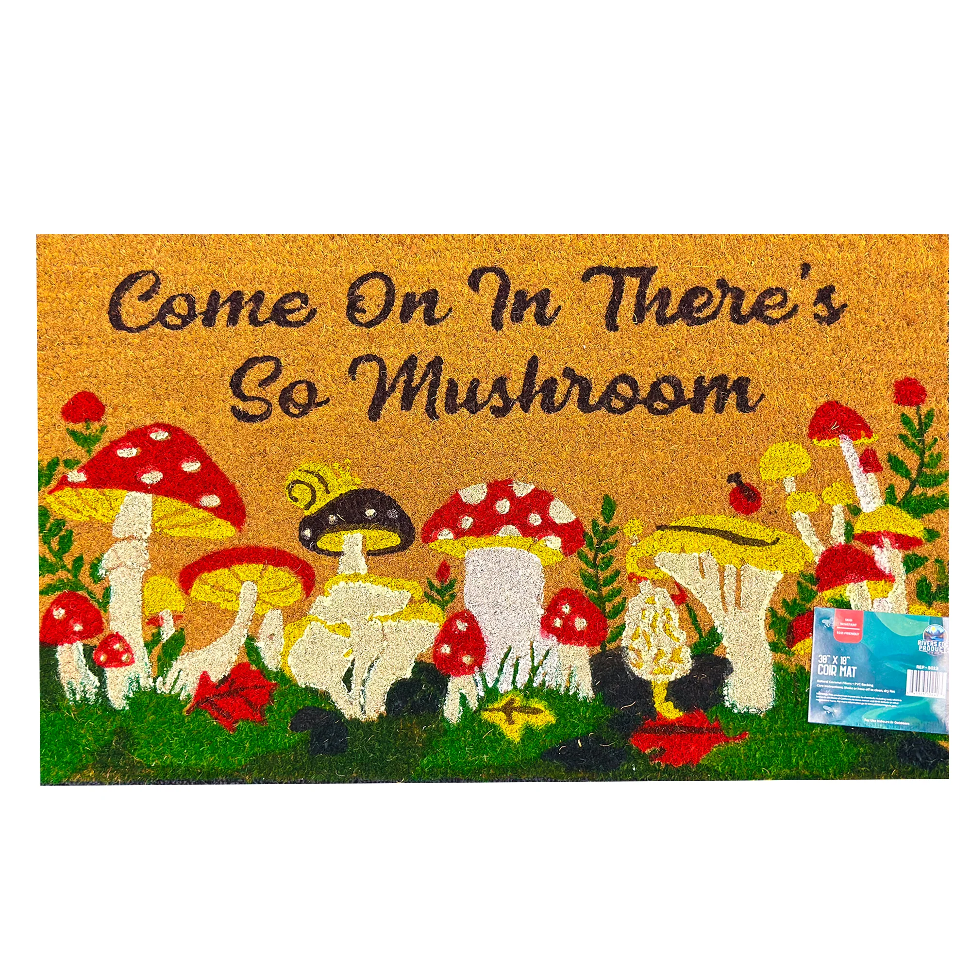 Functional Rivers Edge Products Coir Mat 30x18-So Mushroom Eco-Friendly