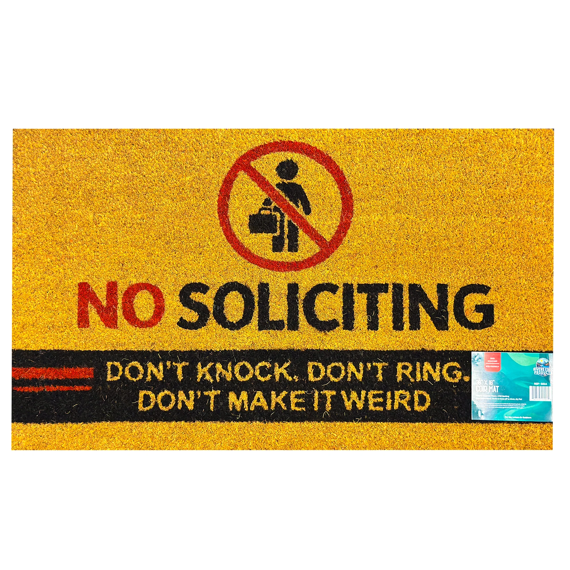Quality Rivers Edge Products Coir Mat 30x18-No Soliciting Effective
