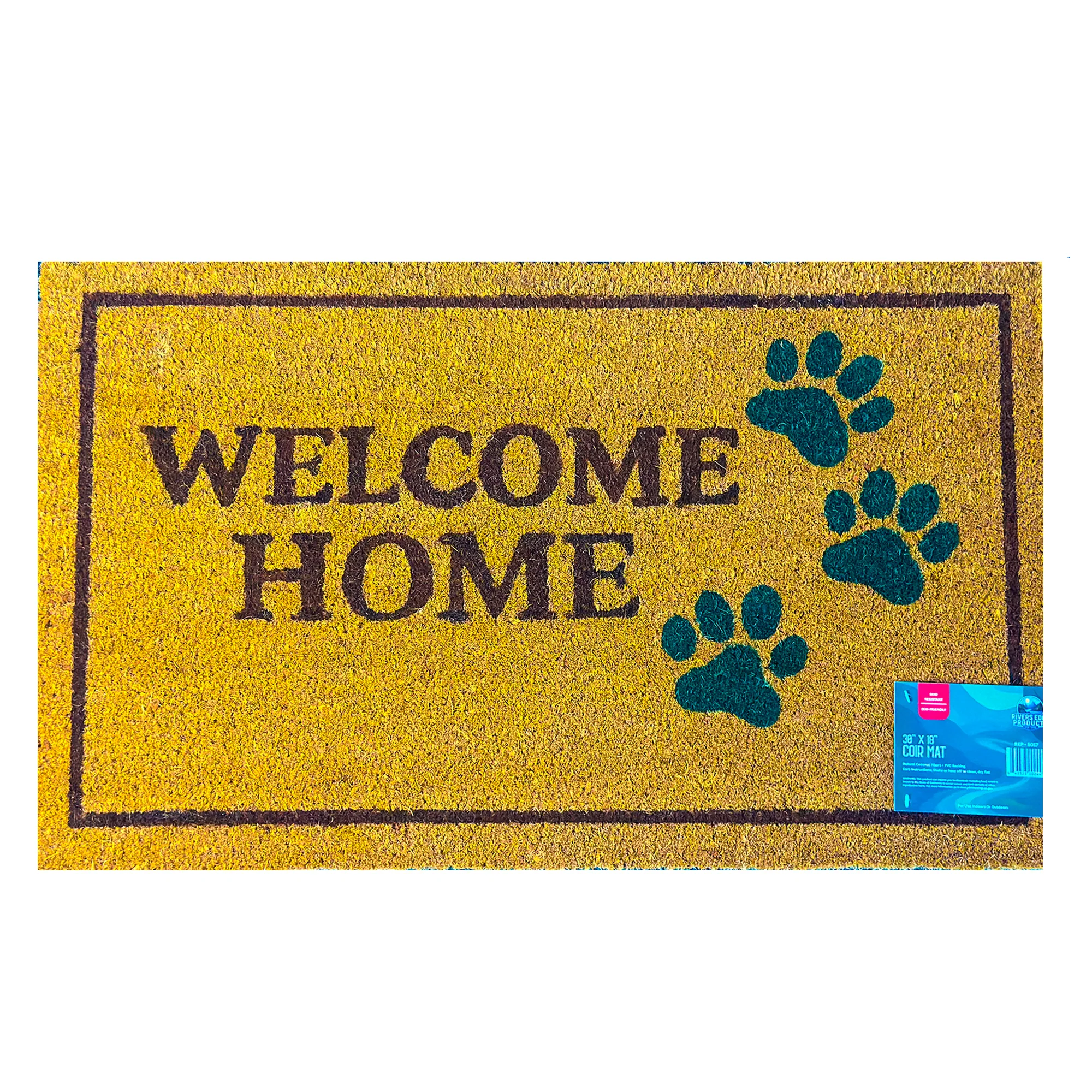 Pure Rivers Edge Products Coir Mat 30x18-Welcome Pet Paws Clean