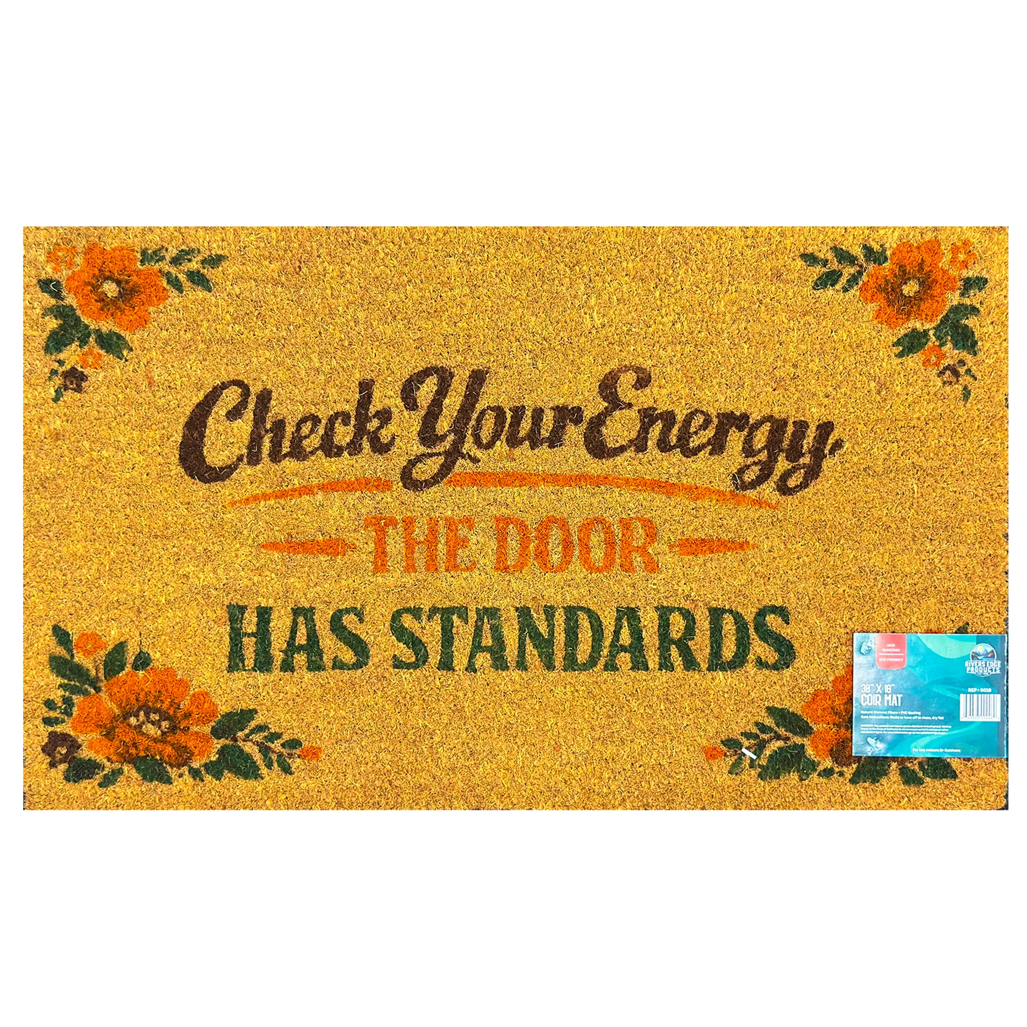 Modern Rivers Edge Products Coir Mat 30x18-Check Your Energy Smooth