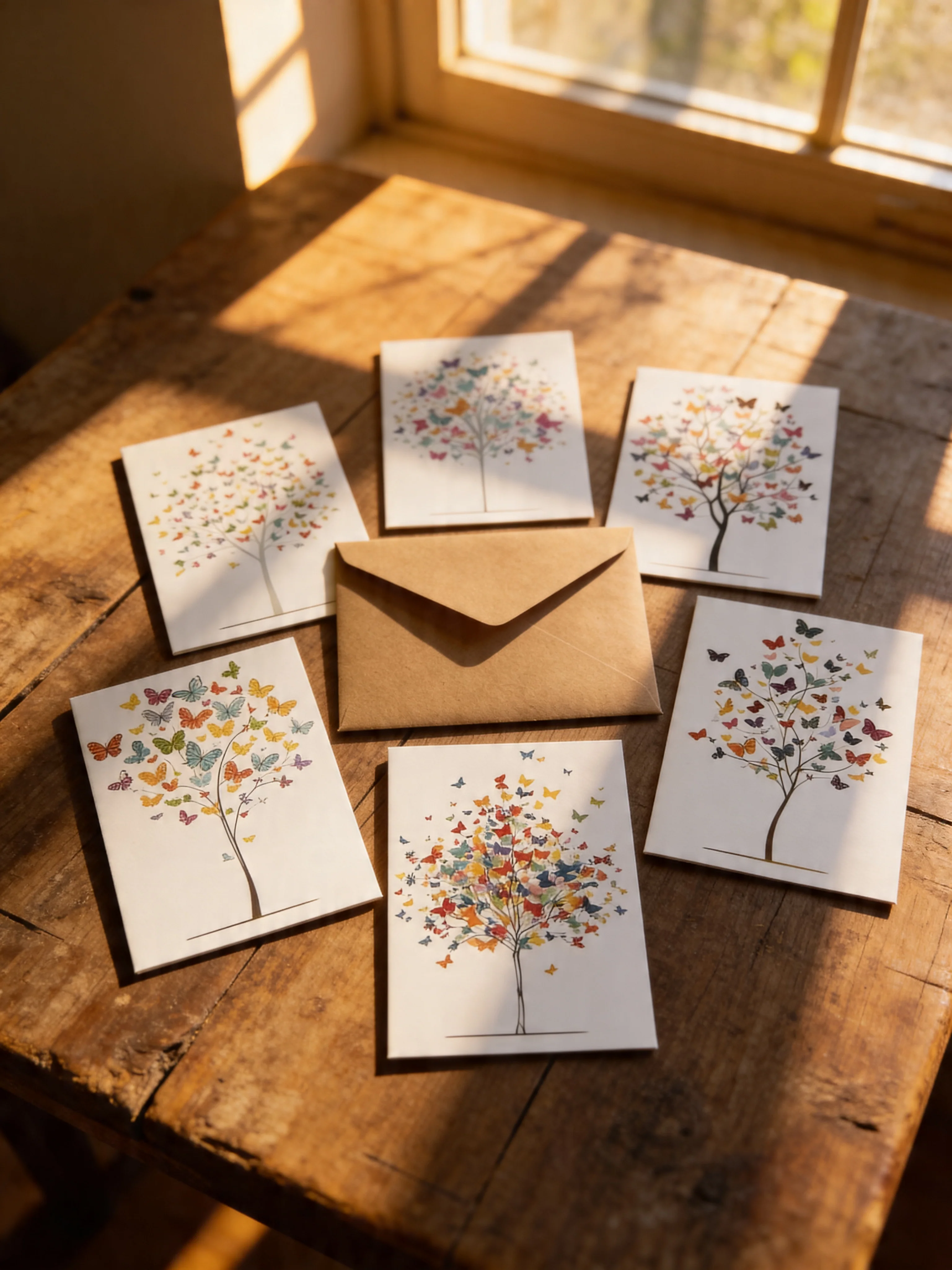 Recyclable Wish Tree Butterfly Note Card Set Advanced