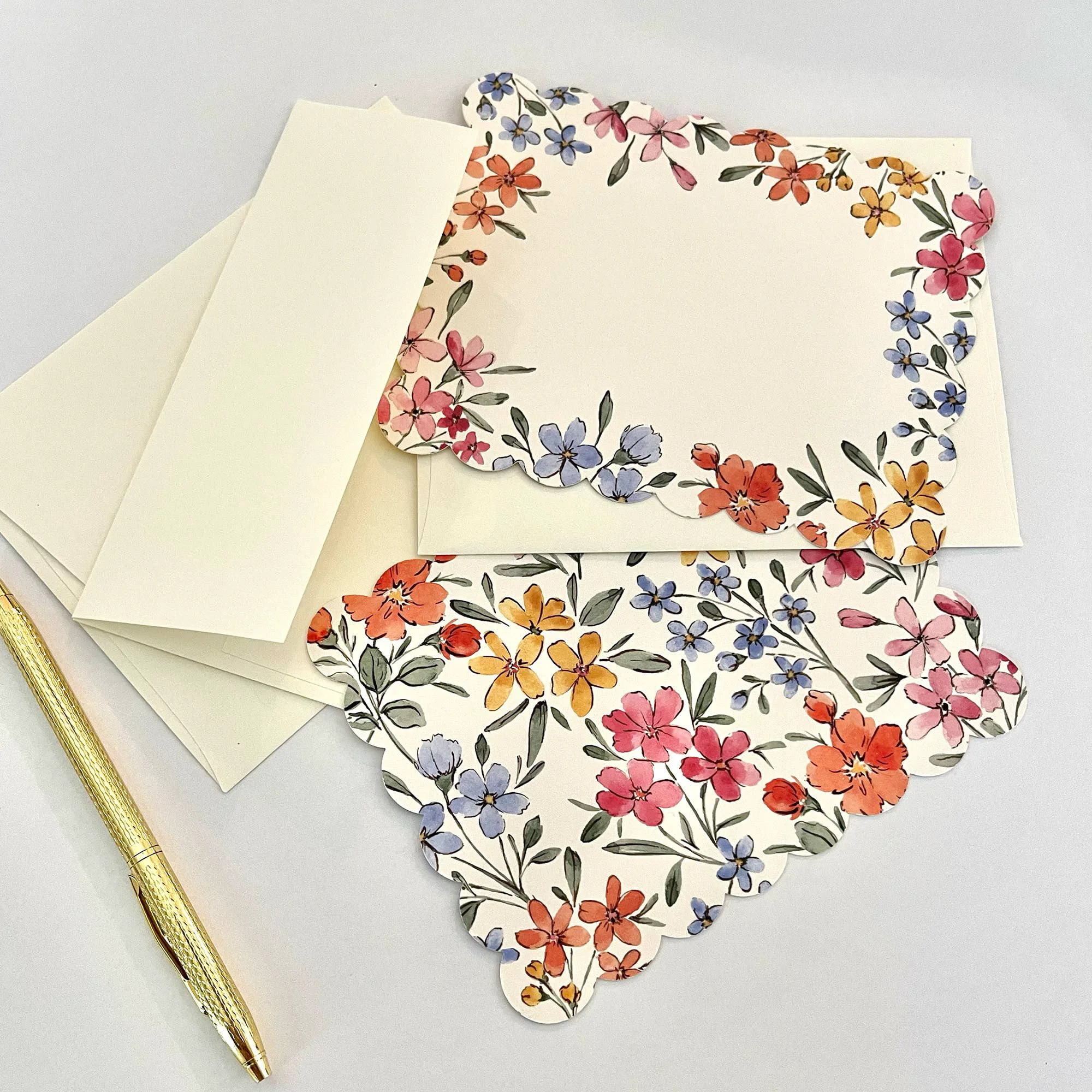 Versatile Floral Watercolor Note Card Set Long-Lasting